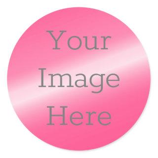 Create Your Own Metallic Hot Pink Faux Foil Classic Round Sticker