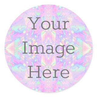 Create Your Own Metallic Iridescent Abstract Opal Classic Round Sticker