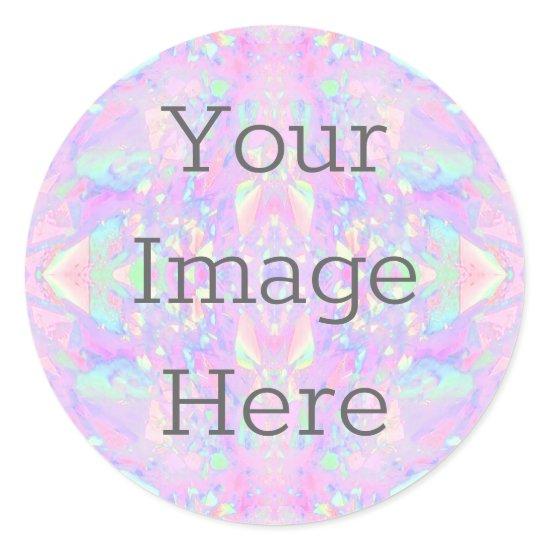 Create Your Own Metallic Iridescent Abstract Opal Classic Round Sticker