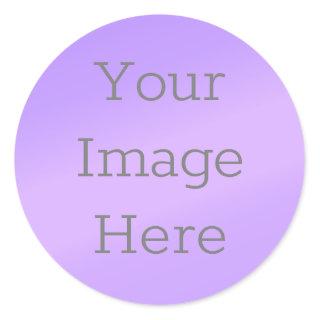 Create Your Own Metallic Lilac Purple Faux Foil Classic Round Sticker