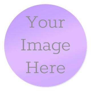 Create Your Own Metallic Lilac Purple Faux Foil Classic Round Sticker