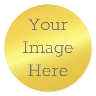 Create Your Own Metallic Sunshine Gold Faux Foil Classic Round Sticker
