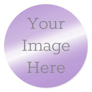 Create Your Own Metallic Violet Purple Faux Foil Classic Round Sticker