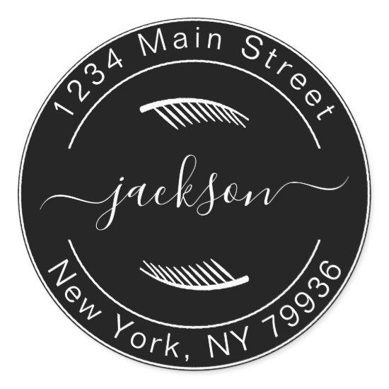 Create Your Own Modern Round Return Address Classic Round Sticker