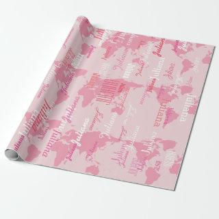 create your own name pattern . pink world maps