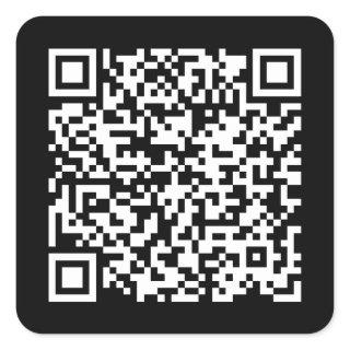 Create Your Own QR Code Black Square Sticker
