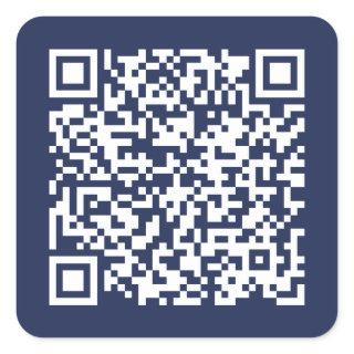 Create Your Own QR Code Navy Blue Square Sticker