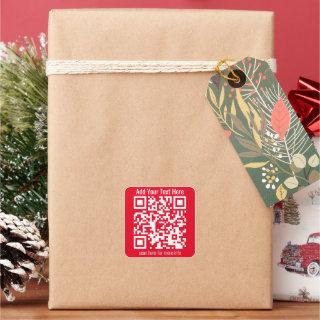 Create Your Own QR Code w/Border | Red & White Square Sticker