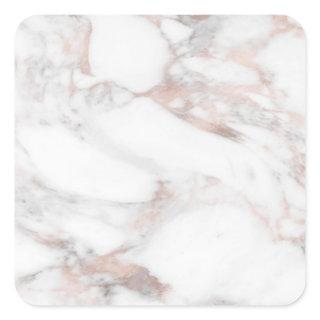 Create Your Own Rose Gold Marble Elegant Blank Square Sticker