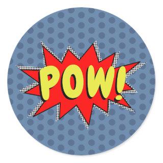 Create Your Own Superhero Onomatopoeias! POW! Classic Round Sticker