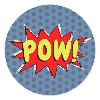 Create Your Own Superhero Onomatopoeias! POW! Classic Round Sticker