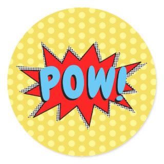 Create Your Own Superhero Onomatopoeias! POW! Classic Round Sticker