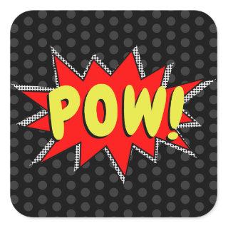 Create Your Own Superhero Onomatopoeias! POW! Square Sticker