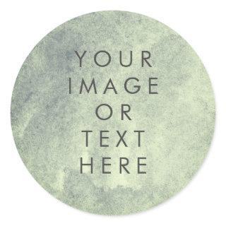 Create Your Own text watercolour recoleta green Classic Round Sticker