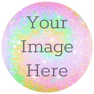 Create Your Own Tie Dye Rainbow Colored Glitter Classic Round Sticker