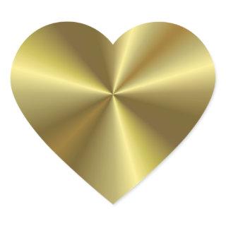 Creative Modern Metallic Look Faux Gold Blank Heart Sticker