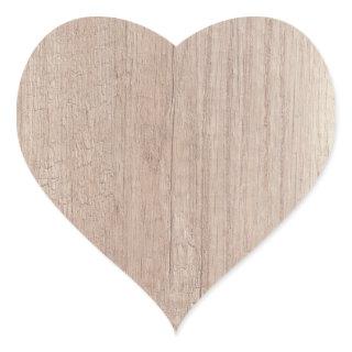 Creative Wood Board Look Blank Template Trendy Heart Sticker
