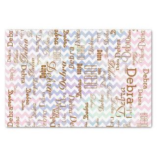 creativity with chevron and personalized name tissue paper