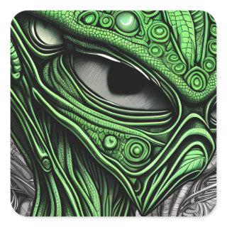Creepy Abstract Alien Square Sticker