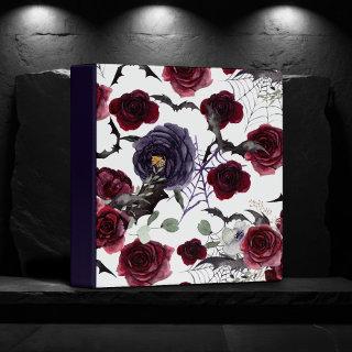 Creepy Beautiful | Dark Gothic Roses with Bats 3 Ring Binder