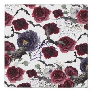 Creepy Beautiful | Dark Gothic Roses with Bats Faux Canvas Print