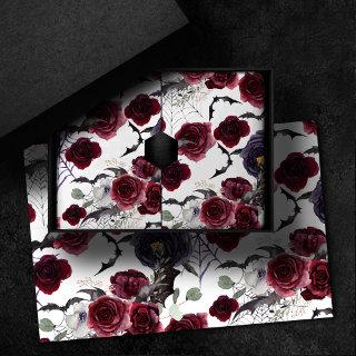 Creepy Beautiful | Dark Gothic Roses with Bats Tissue Paper