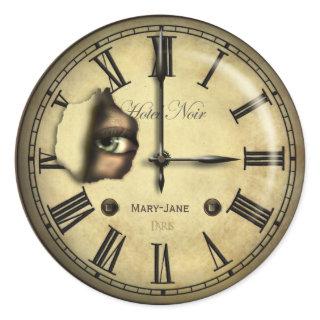 Creepy Clock Personalized Classic Round Sticker