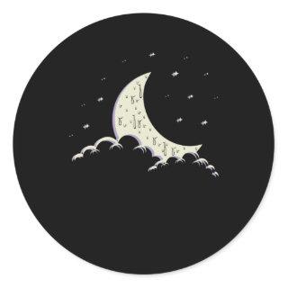 Creepy Pastel Goth Moon Wiccan Classic Round Sticker