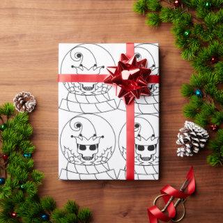Creepy Skulls on White Christmas