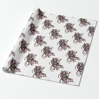 Creepy Tentacled Evil Eye Cyclops Creature In Red