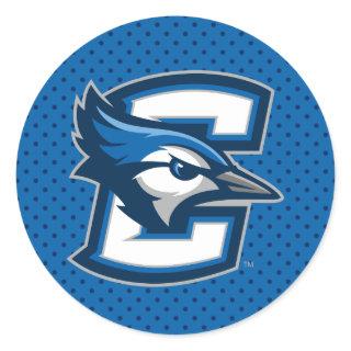 Creighton University Polka Dot Pattern Classic Round Sticker