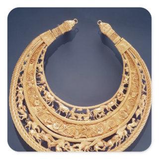 Crescent shaped pectoral from Tolstaya Mogila Square Sticker