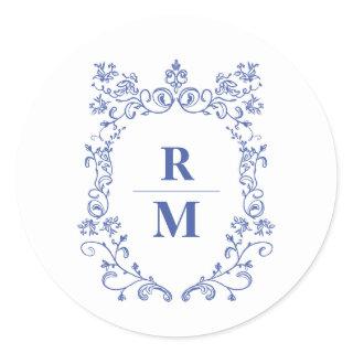 Crest personalized wedding Monogram label