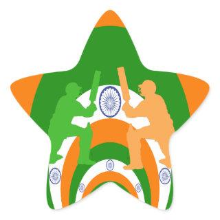 Cricket India Star Sticker
