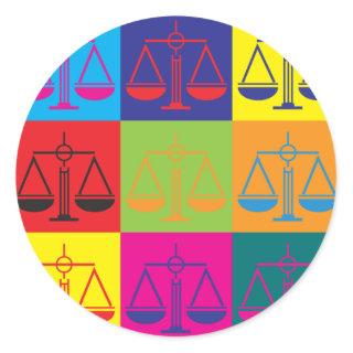 Criminal Justice Pop Art Classic Round Sticker