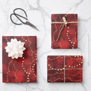 Crimson and Gold Fairy Lights Christmas    Sheets