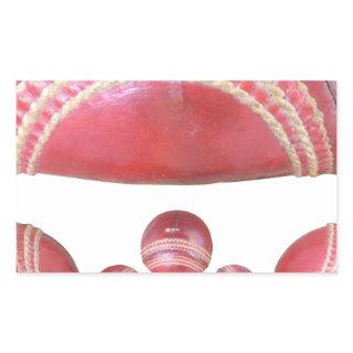 Crimson Spin – A Beautiful Red Cricket Ball Arti Rectangular Sticker
