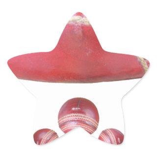 Crimson Spin – A Beautiful Red Cricket Ball Arti Star Sticker