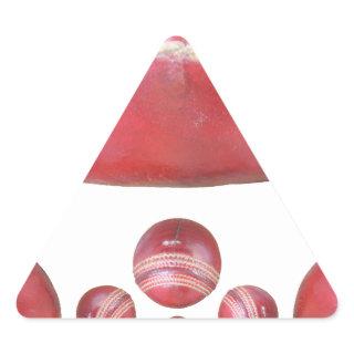 Crimson Spin – A Beautiful Red Cricket Ball Arti Triangle Sticker