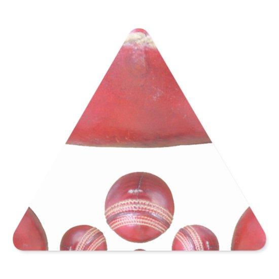 Crimson Spin – A Beautiful Red Cricket Ball Arti Triangle Sticker