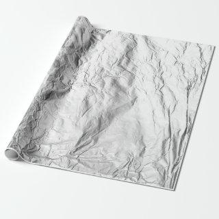 Crinkled Silver Foil Effect Aluminium scrunched