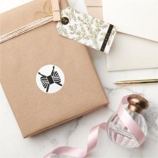 Crochet Hook & Yarn Skein Crafts Classic Round Sticker