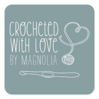 Crocheted with Love Handmade Square Sticker