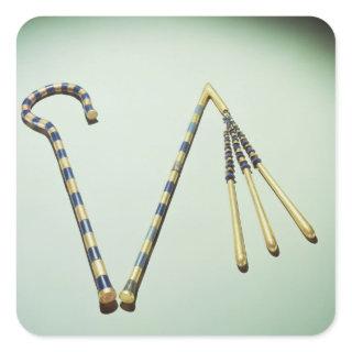Crook and flail, from the Tomb of Tutankhamun Square Sticker