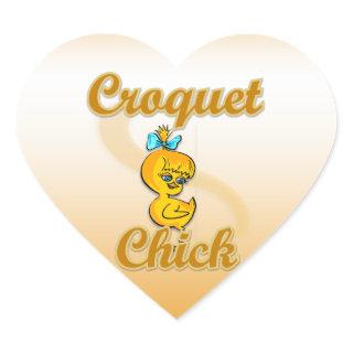 Croquet Chick Heart Sticker