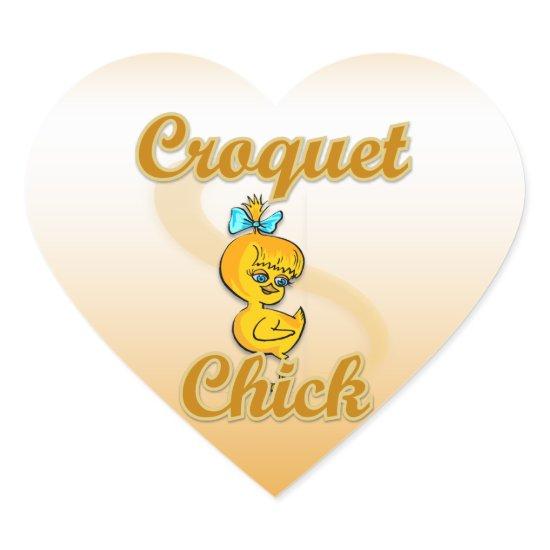 Croquet Chick Heart Sticker
