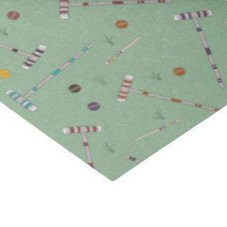 Croquet Set Lawn Games Jade Green Patterned Tissue Paper