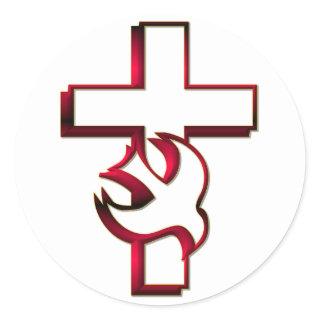 Cross and Holy Spirit / Holy Ghost Classic Round Sticker