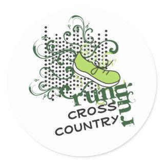 Cross Country Running Custom Text Classic Round Sticker