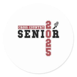 Cross Country Senior Night Senior 2025 Graduation  Classic Round Sticker